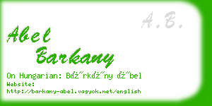 abel barkany business card